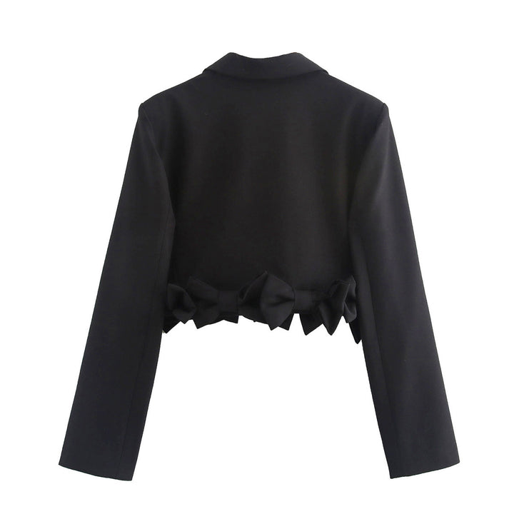 Damen cropped Blazerjacke mit Rüschendetails und schickem Schnitt Drune