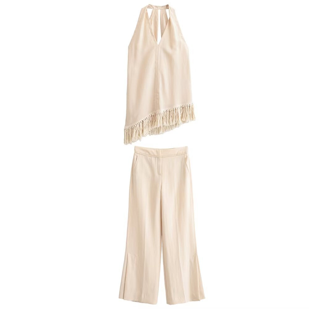 Damen elegante, weite Hose mit schickem Schnitt und praktischen Taschen Drune