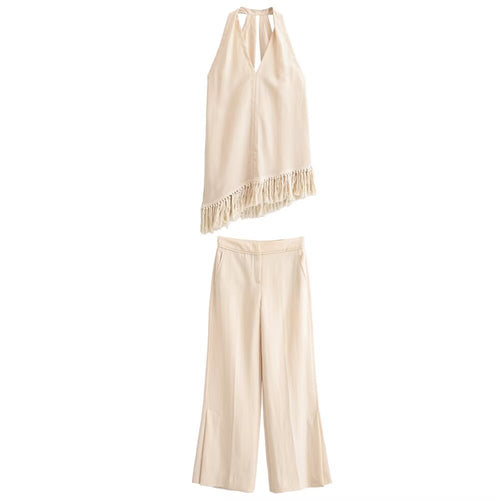 Damen elegante, weite Hose mit schickem Schnitt und praktischen Taschen Drune