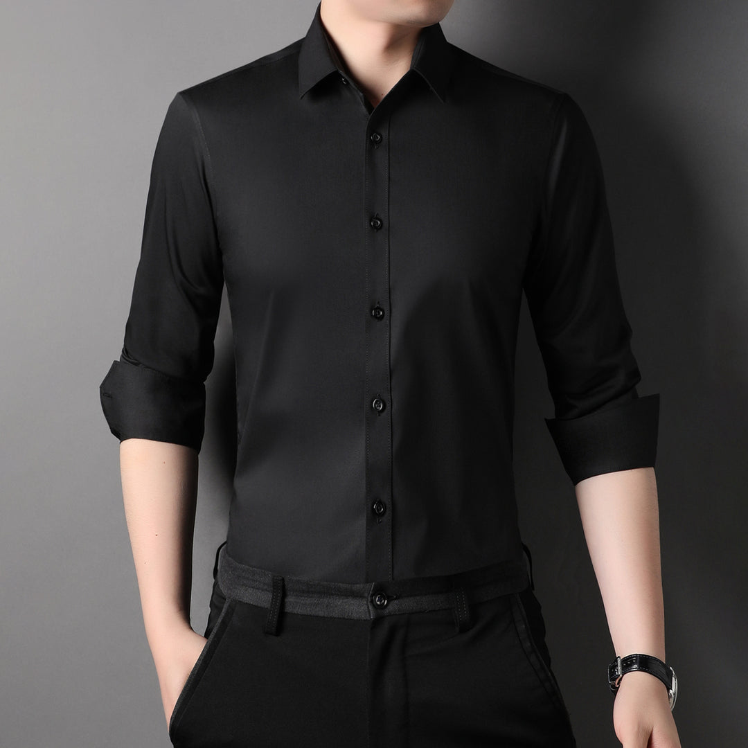 Herren Langarm Hemd mit modernem Schnitt und atmungsaktiver Textur Drune