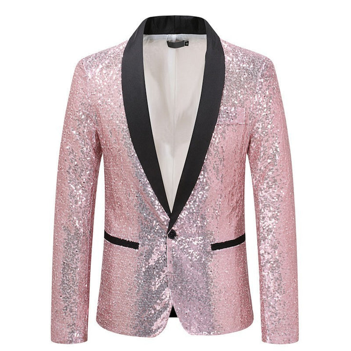 Herren eleganter Paillettenblazer mit luxuriösen Details Drune