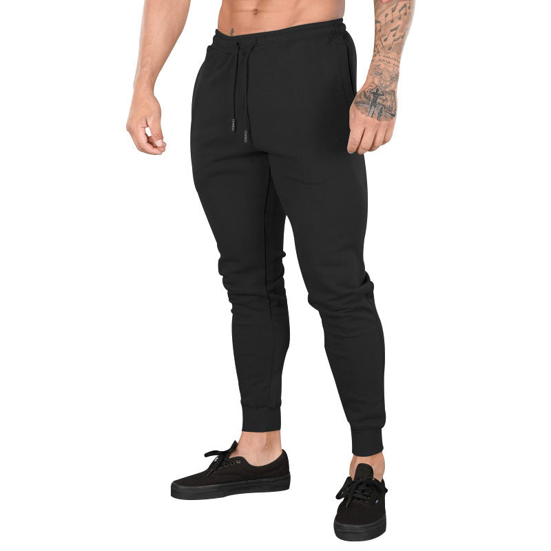 Herren nan schmal geschnittene Fleece-Freizeithose mit Tunnelzug, Eingrifftaschen und Rippbündchen Drune
