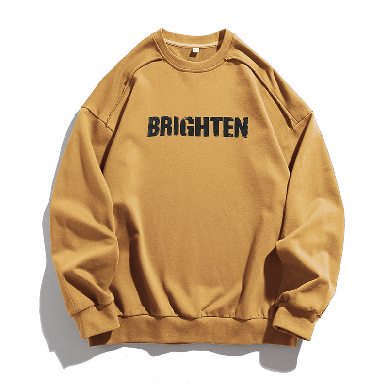Unisex Oversize‑Sweatshirt mit Distressed‑Raglan, Statement‑Print und geripptem Saum Drune