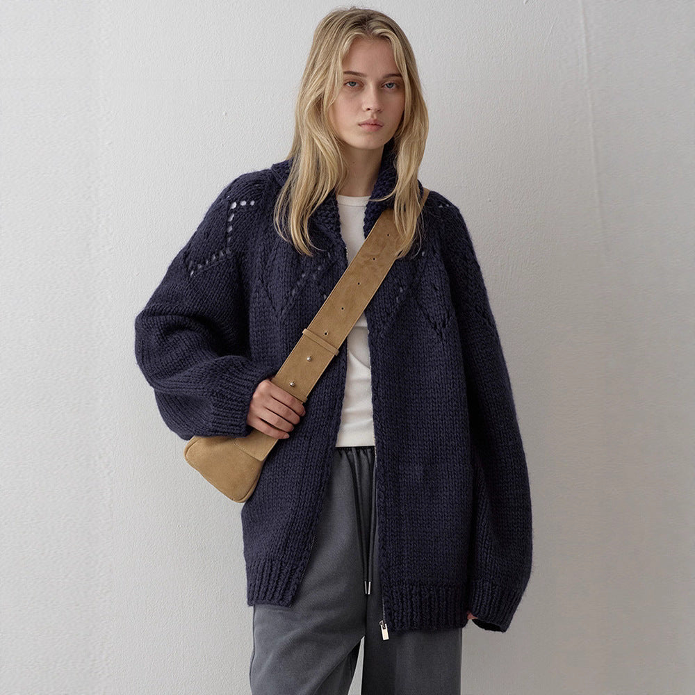 Damen Grobstrickjacke mit zeitlosem Design und modernen Details Drune
