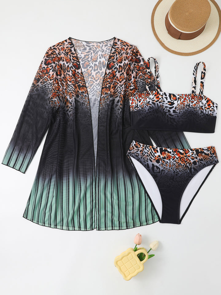 Damen Strandensemble mit Leopardmuster Drune