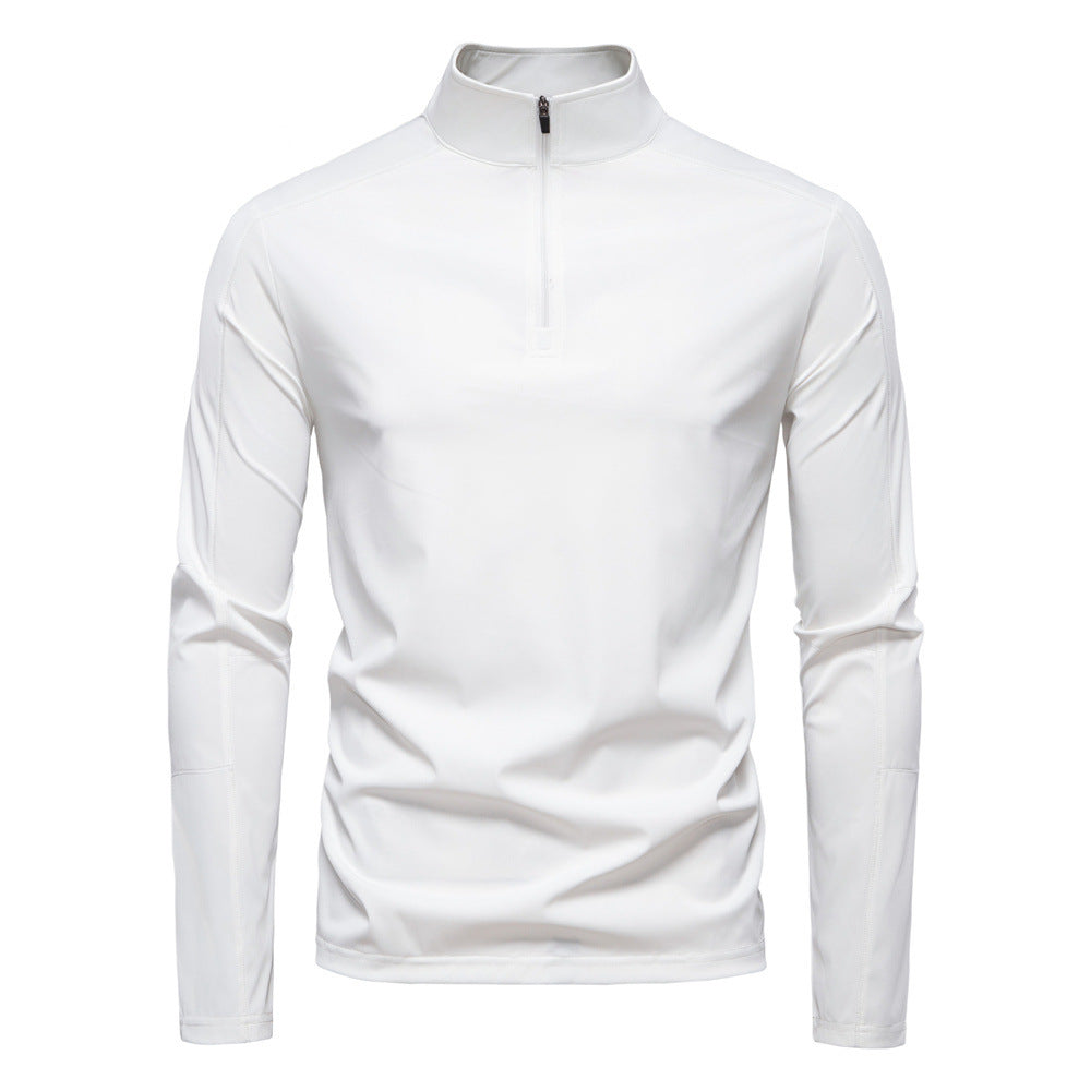 Herren nan Funktions-Langarmshirt mit Stehkragen und halbem Reißverschluss Drune