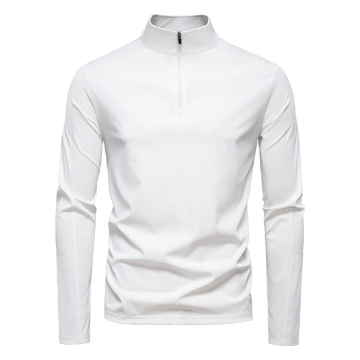 Herren nan Funktions-Langarmshirt mit Stehkragen und halbem Reißverschluss Drune