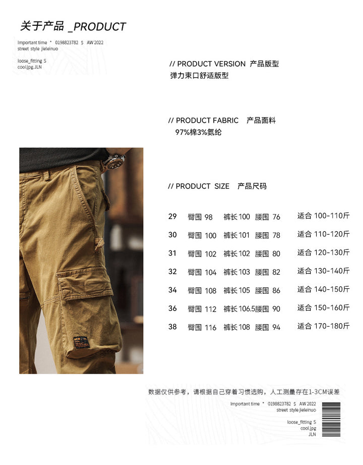 Herren Carpenter-Style Cargohose mit Zip-Knöchel, verstärkten Kniepaneelen und multifunktionalen Taschen Drune