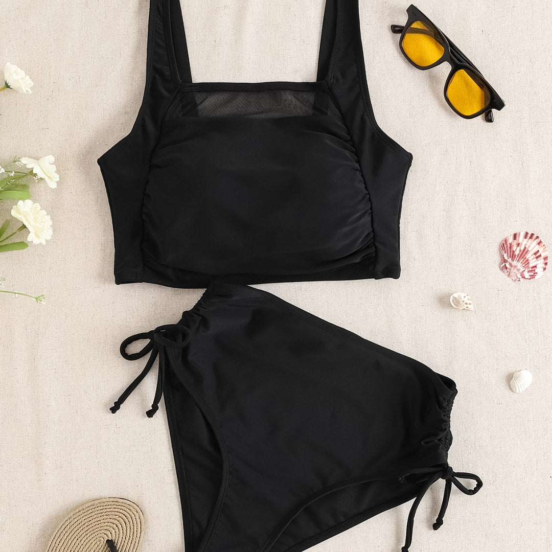 Damen Zweiteiliges Badeanzug-Set mit sportlichem und hohem Schnitt Drune