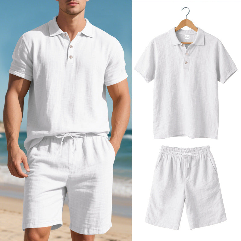 Herren lässiges Poloshirt und Shorts Set Drune