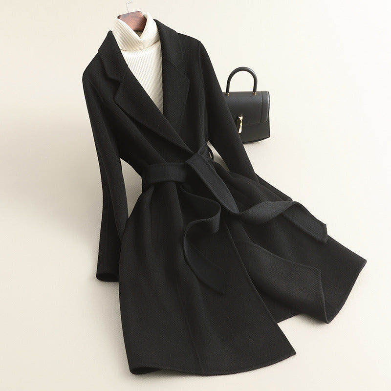 Damen Eleganter Wollmantel mit praktischen Taschen Drune