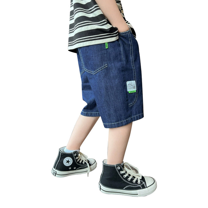 Jungen lässige Denim-Shorts mit großen Seitentaschen Drune