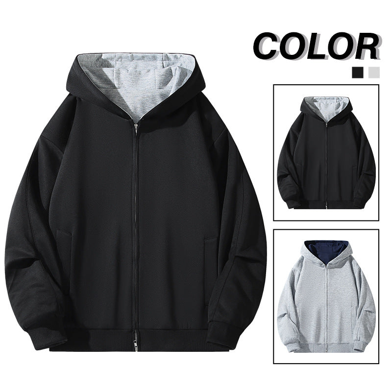 Herren Modische Kapuzenjacke mit hohem Kragen Drune