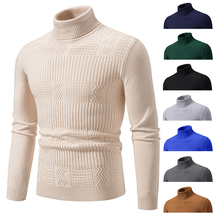 Herren Rollkragenpullover mit Strukturstrick und körpernaher Silhouette Drune