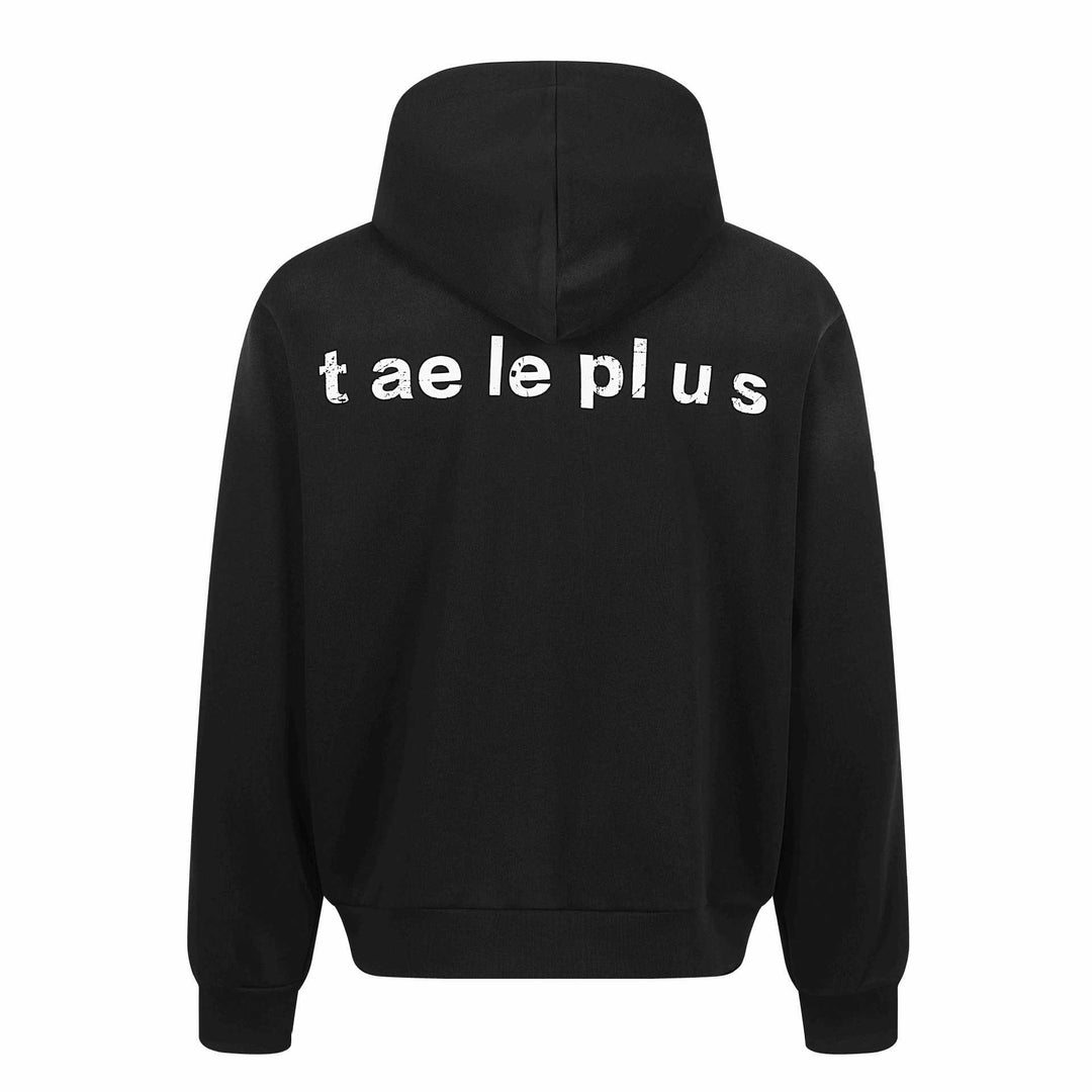 Damen Zip-Hoodie mit gesticktem Einhorn-Motiv und Musikpatch Drune