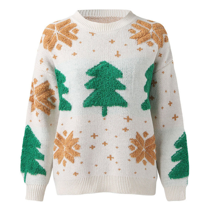 Damen Gemusterter Weihnachtspullover mit festlichem Design und gemütlicher Passform Drune