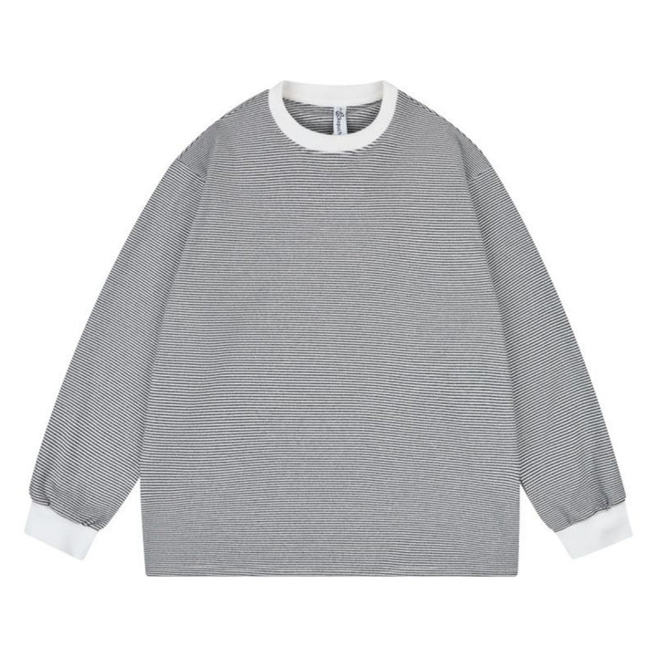 Unisex Weites gestreiftes Longsleeve im Oversize-Schnitt mit Rippbündchen Drune