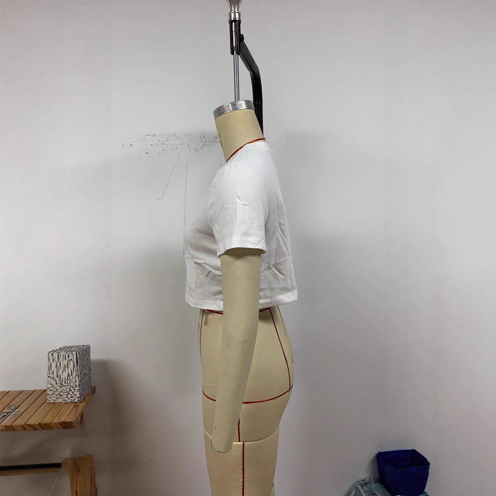 Damen Crop-T-Shirt mit hautsympathischem Baumwollmaterial und modernem Schnitt Drune