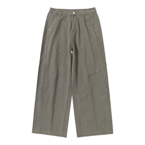 Damen Hochtaillierte Utility-Culotte-Hose mit weitem Bein und aufgesetzten Taschen Drune