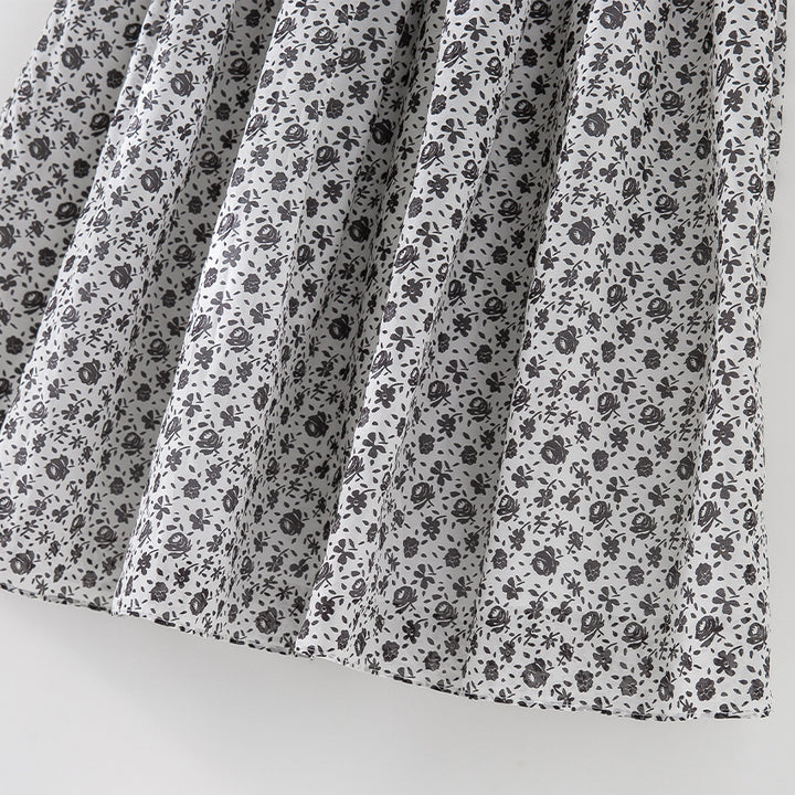Damen Midirock mit gerafftem Bund und kleinem Blumenprint Drune