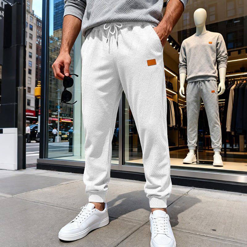 Herren Stepp-Jogginghose mit geometrischem Strukturmuster Drune