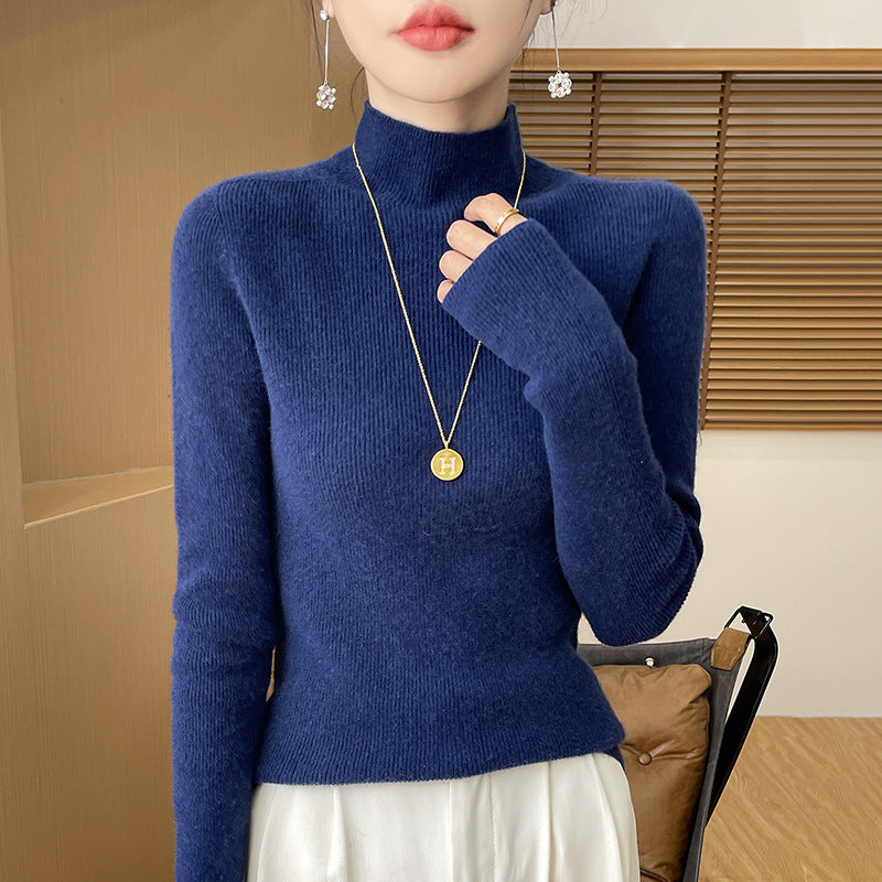 Damen Schmaler Kurzrollkragenpullover in kuscheliger Kaschmir‑Optik mit feiner Rippenstruktur Drune