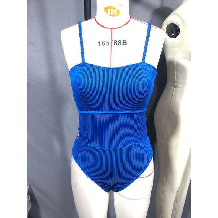 Damen Einteiler Badeanzug mit elegantem Rippendesign und figurschmeichelnder Silhouette Drune