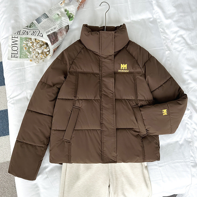 Damen nan kompakte Kurz-Steppjacke mit hochschließendem Stehkragen und schrägeingriff Taschen Drune