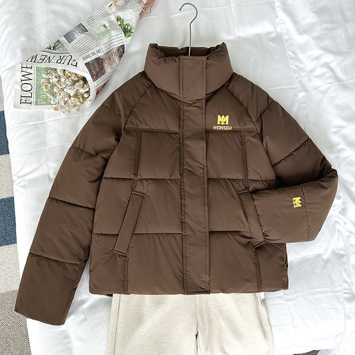 Damen nan kompakte Kurz-Steppjacke mit hochschließendem Stehkragen und schrägeingriff Taschen Drune