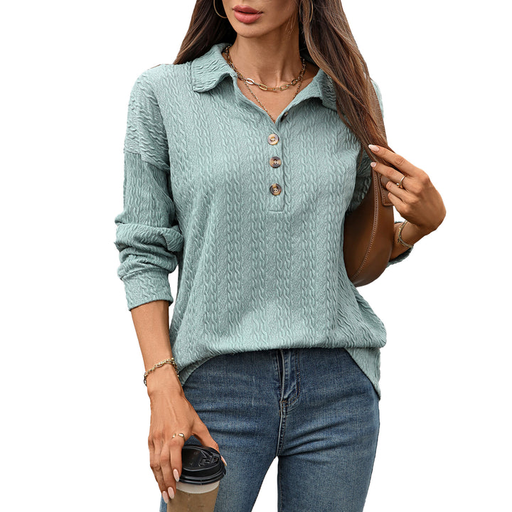 Damen Langarmshirt mit strukturiertem Knopfdesign Drune