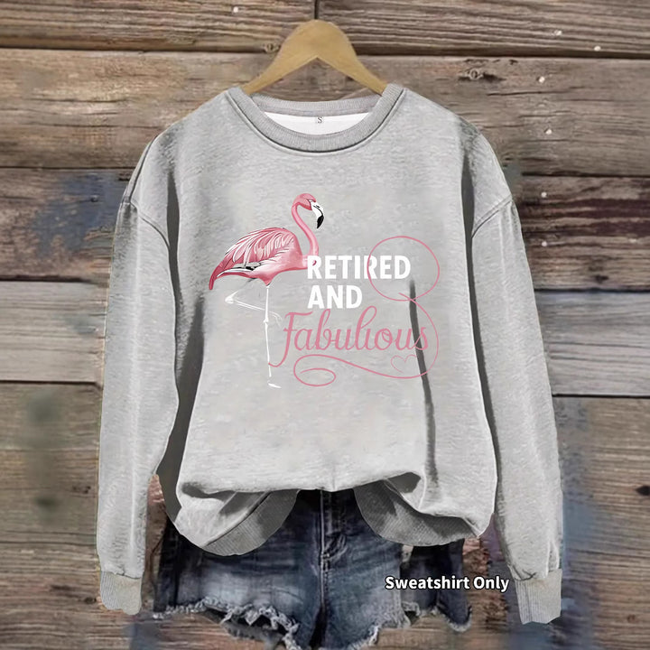 Damen Sweatshirt mit einzigartigem Flamingo-Motiv und inspirierendem Aufdruck Drune