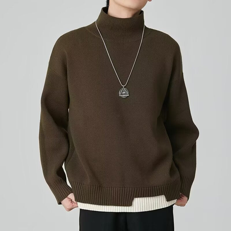 Herren Modischer Rollkragenpullover aus Grobstrick Drune