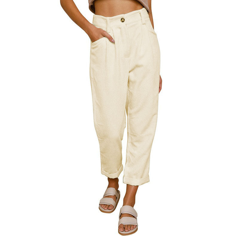 Damen Weit geschnittene Hose mit hohem Bund und lässigem Schnitt Drune
