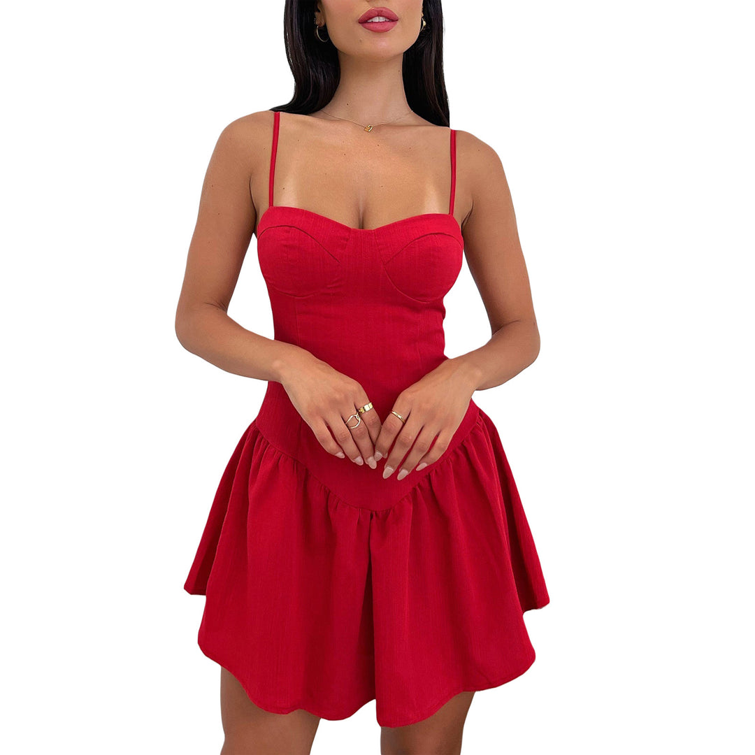 Damen trägerloses Minikleid mit Rüschendesign und figurbetontem Schnitt Drune