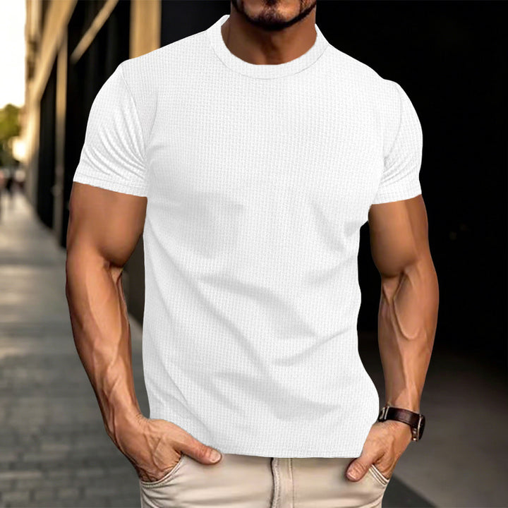 Herren Strukturiertes Kurzarm-T-Shirt aus Feinstrick Drune
