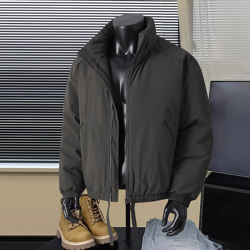 Herren Thermo‑isolierte Kurzblouson‑Jacke mit Stehkragen und Tunnelzugbund Drune