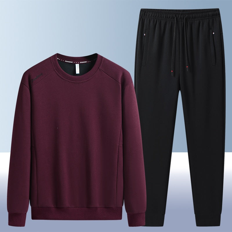 Herren Komfortables Mikrofleece-Trainingsset mit Rundhals‑Sweatshirt & tapered Jogginghose Drune