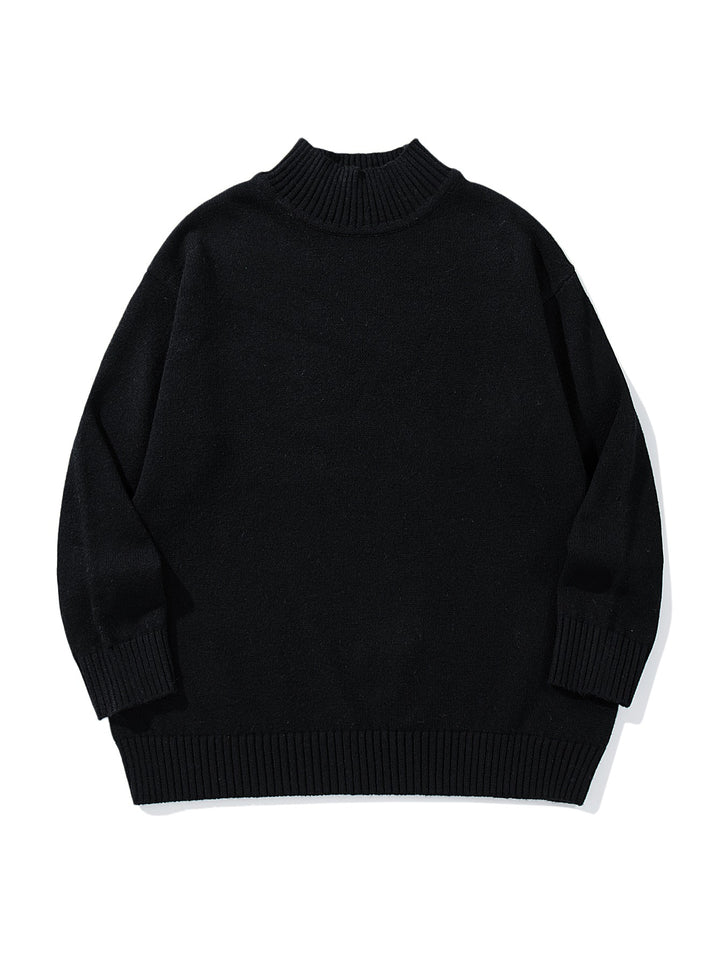 Unisex Oversize-Troyer-Pullover mit kurzem Stehkragen und breiten Rippenbündchen Drune