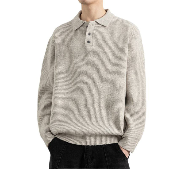 Herren Strickpullover mit Knopfleiste Drune