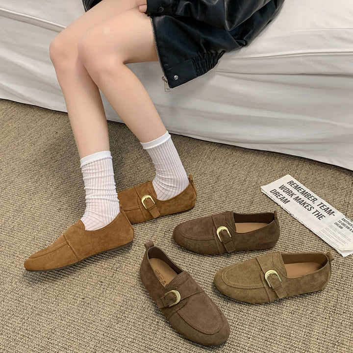 Damen Elegante Mokassins mit dekorativem Riemen Drune