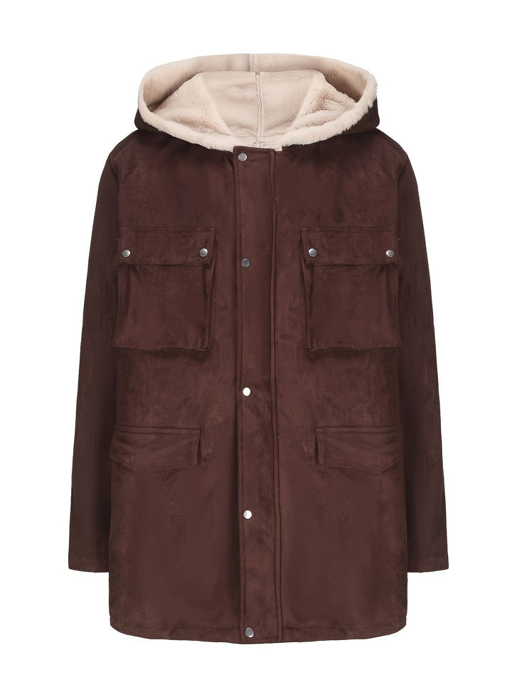Damen modische Jacke mit weichem Futter und praktischen Taschen Drune