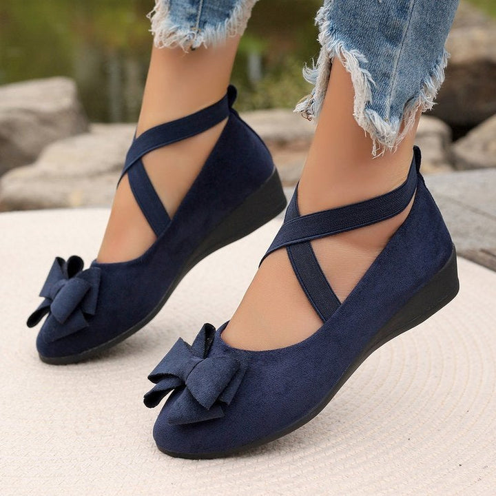 Damen modische und komfortable Ballerinas mit Glitzerelementen Drune