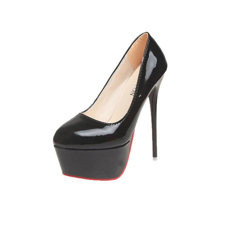 Damen Lack-Pumps mit überhohem Plateau und schlankem Stiletto-Absatz Drune