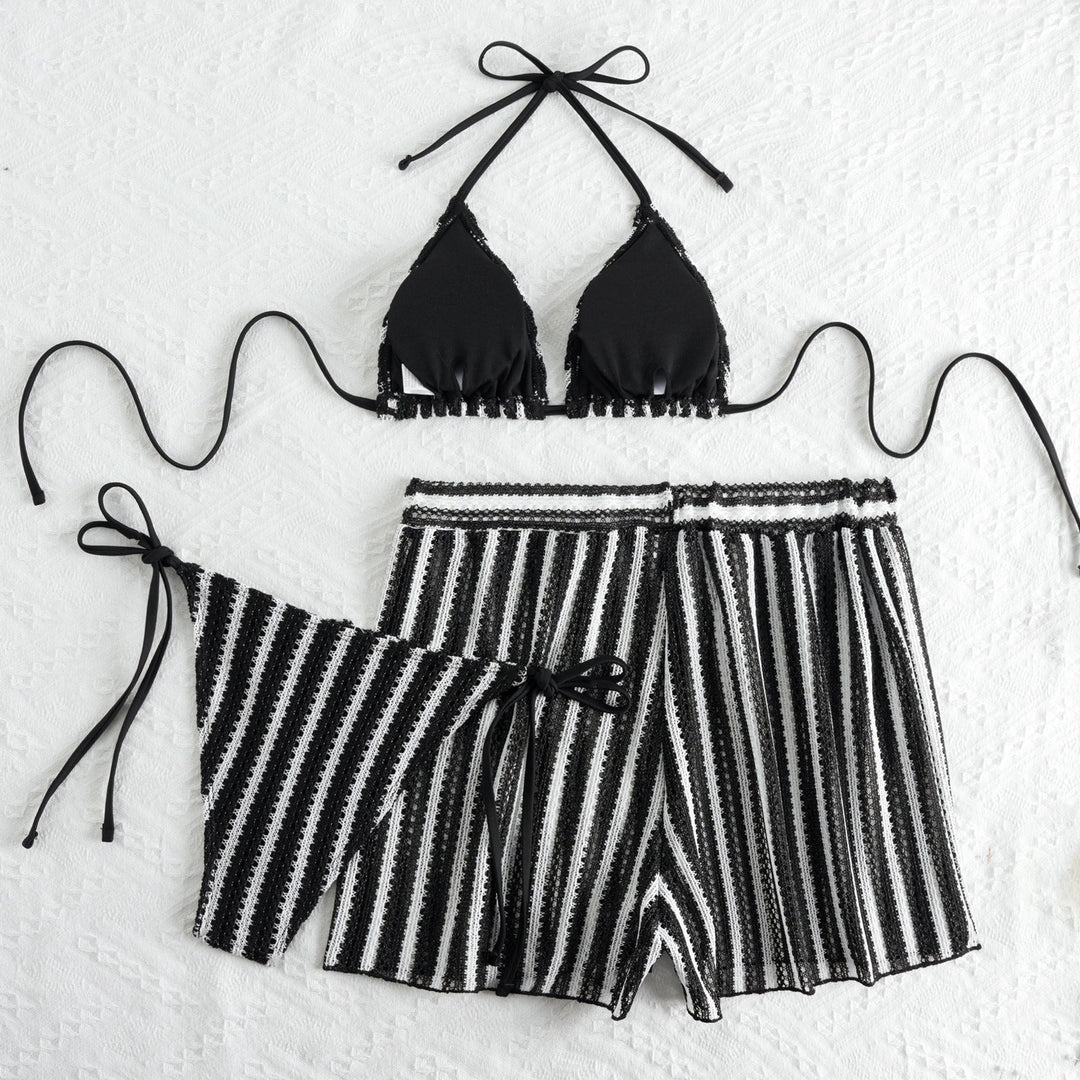 Damen Bikini-Set mit Rüschendetails und hoch taillierten Shorts Drune