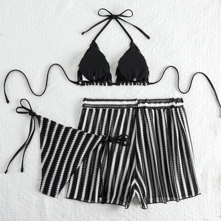 Damen Bikini-Set mit Rüschendetails und hoch taillierten Shorts Drune