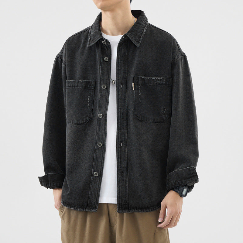 Herren Lässige Denim Hemdjacke Drune