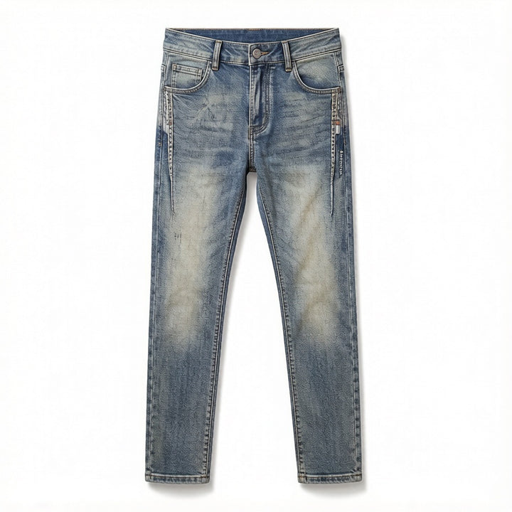 Herren Bequeme und lässige weite Denim-Hose Drune