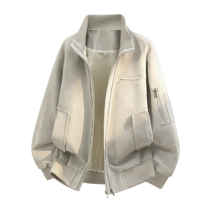 Unisex Oversize-Flight-Bomberjacke mit gesteppter Innenlage, Utility-Ärmeltasche & gerippten Abschlüssen Drune