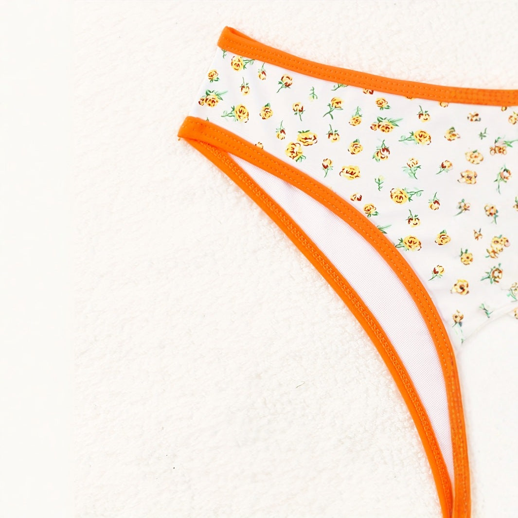 Damen Blumenmuster Bikini mit raffinierter Schnittführung Drune