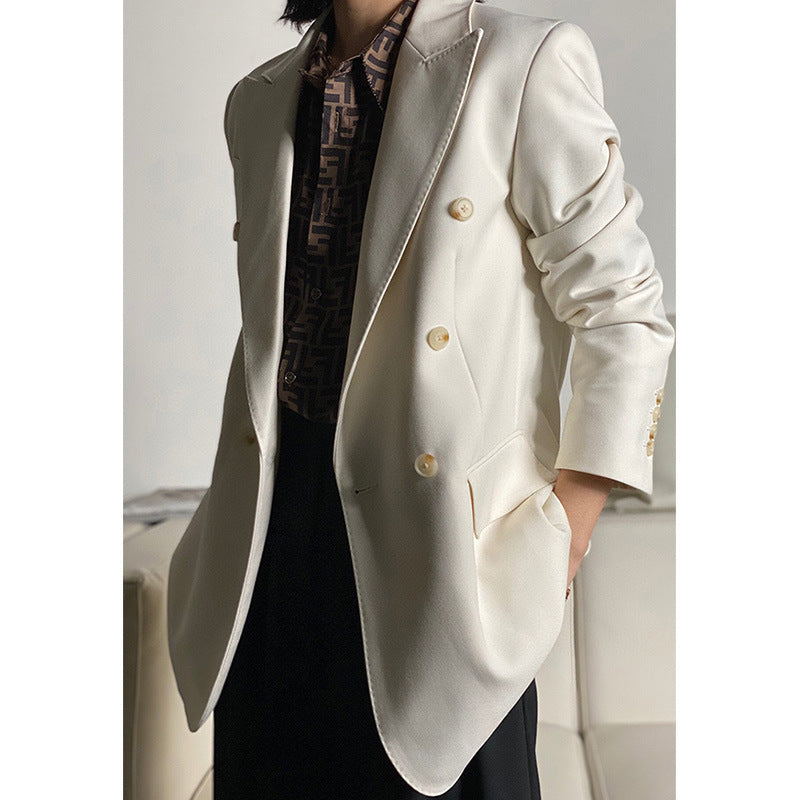 Damen Doppelreiher Wollblazer Drune